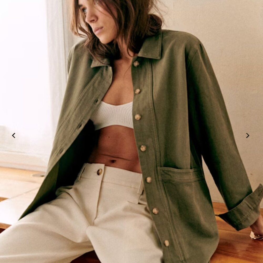 Sezane Will Jacket Khaki M - Picture 2 of 5